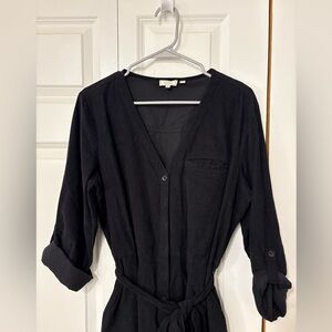 Fat Face Corduroy Belted Jumpsuit. Black. Size 12 US/14 UK.